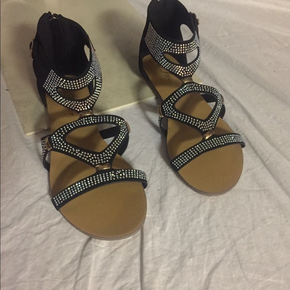 Zip back gladiator sandals black - Picture 4 of 11
